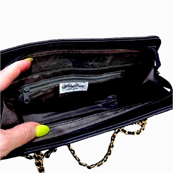 🥂💋 WHITING & DAVIS Vintage Black Metal Mesh Shoulder‎ Bag | 70s–80s Disco Glam - Picture 6 of 7